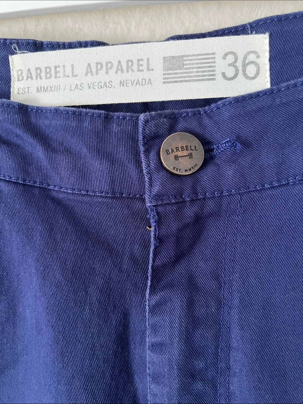 Like New! BARBELL APPAREL Chino Pants Cotton Blend Purple/Blue Size 36
